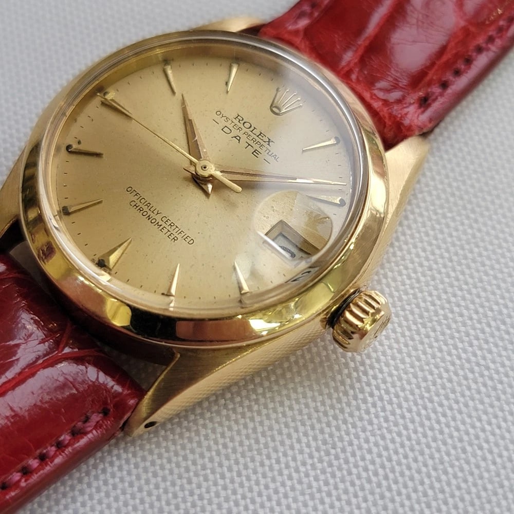 Rolex Oyster Date Ref 6624 18k Solid Gold 1960s Midsize 30mm Automatic RA456R - 5