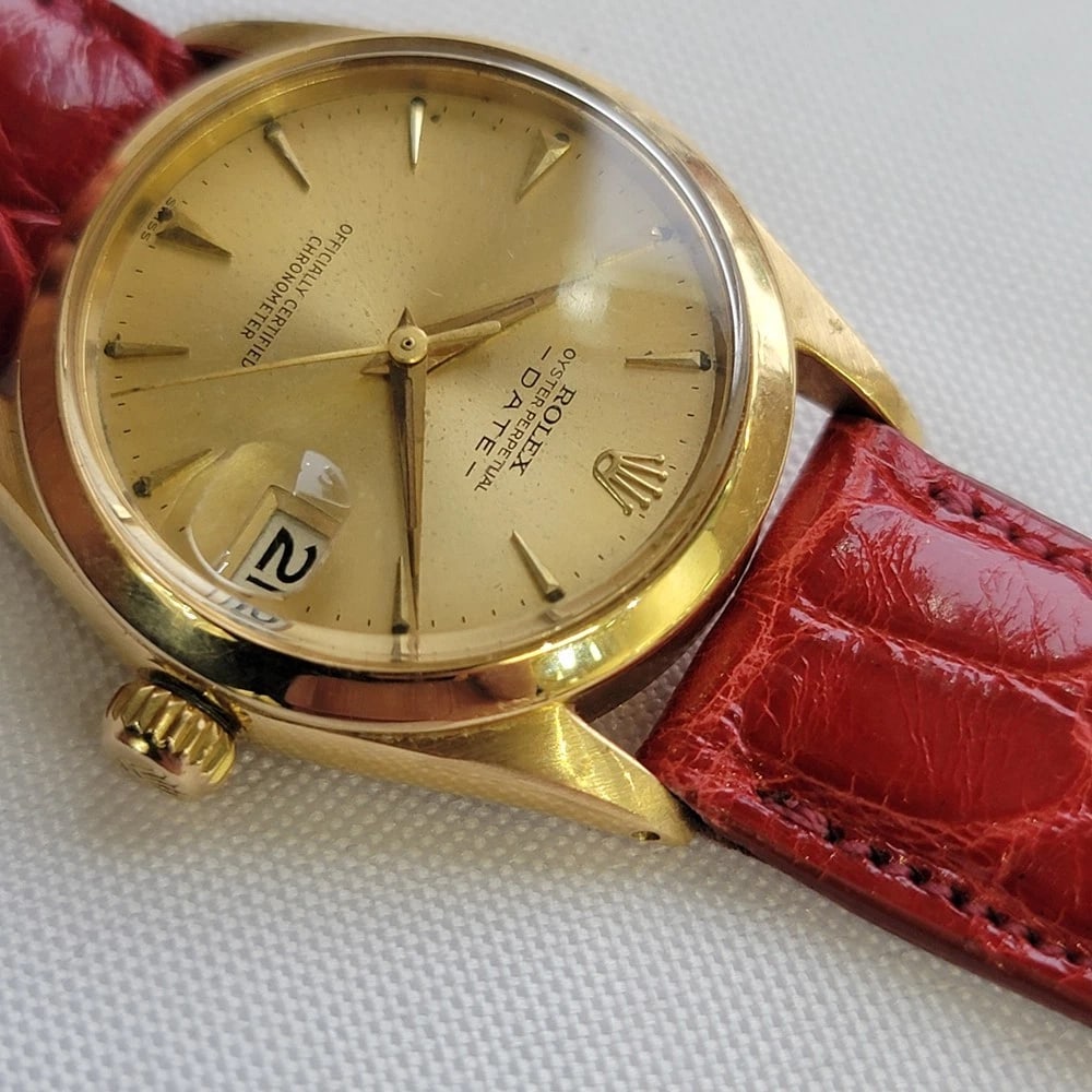 Rolex Oyster Date Ref 6624 18k Solid Gold 1960s Midsize 30mm Automatic RA456R - 6