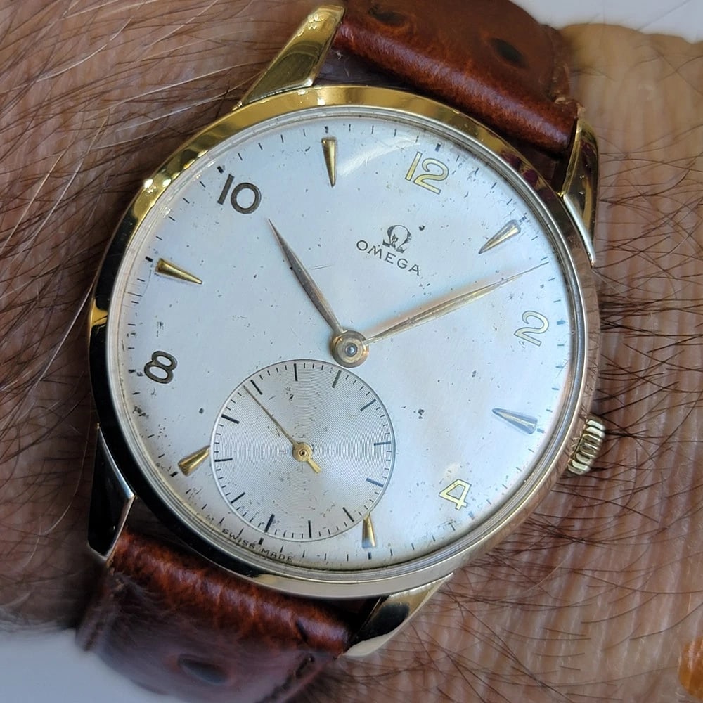 Omega Ref 2497-2 80 Micron Gold Capped Mens 1940s 35mm Vintage Manual Wind RA702 - 13