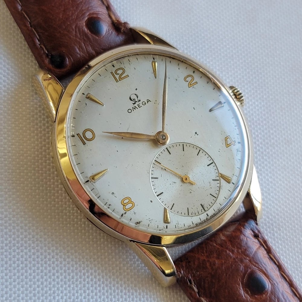 Omega Ref 2497-2 80 Micron Gold Capped Mens 1940s 35mm Vintage Manual Wind RA702 - 3