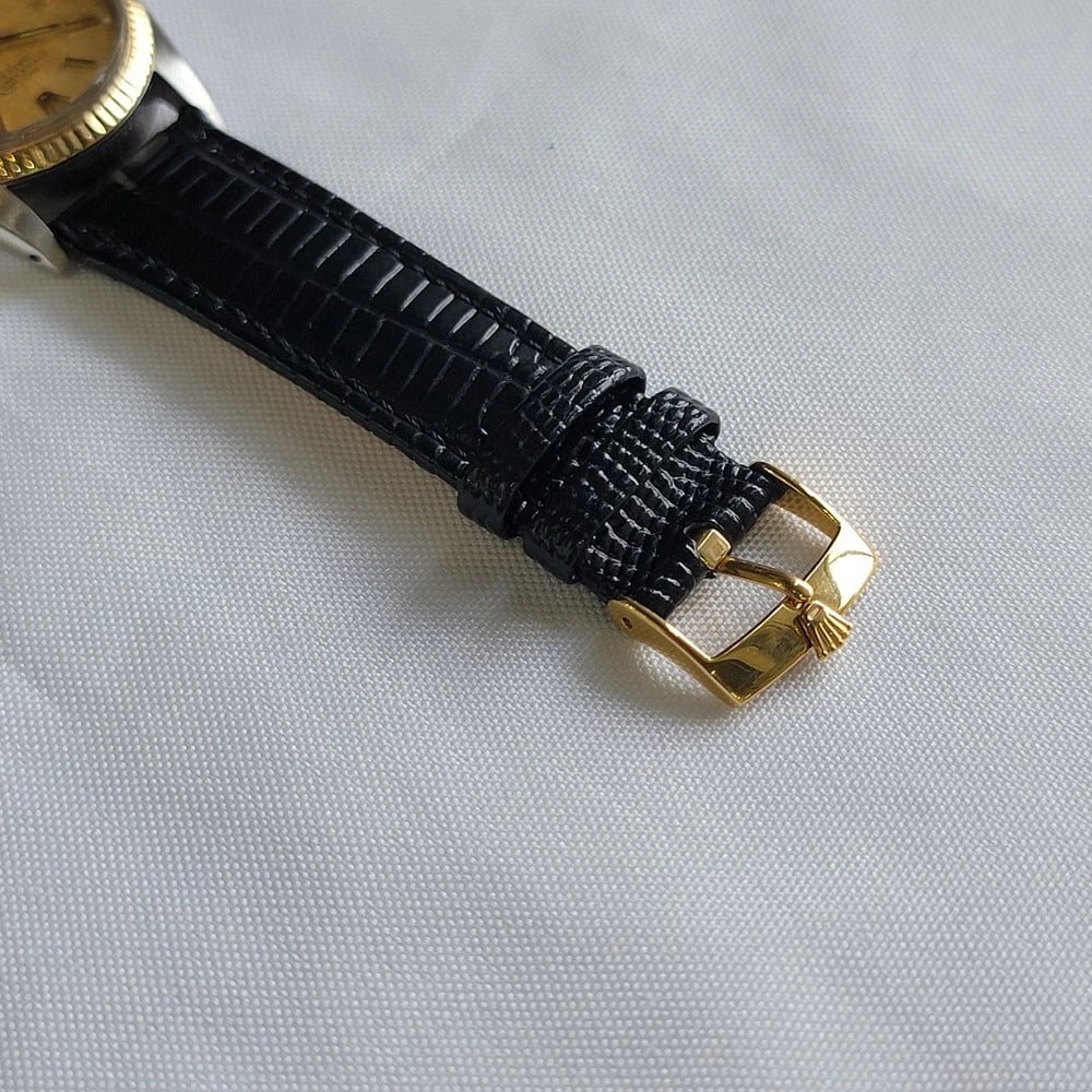 Rolex Oyster 16013 Datejust 36mm 18k SS Linen Dial Mens 1970s Automatic RA393C - 10