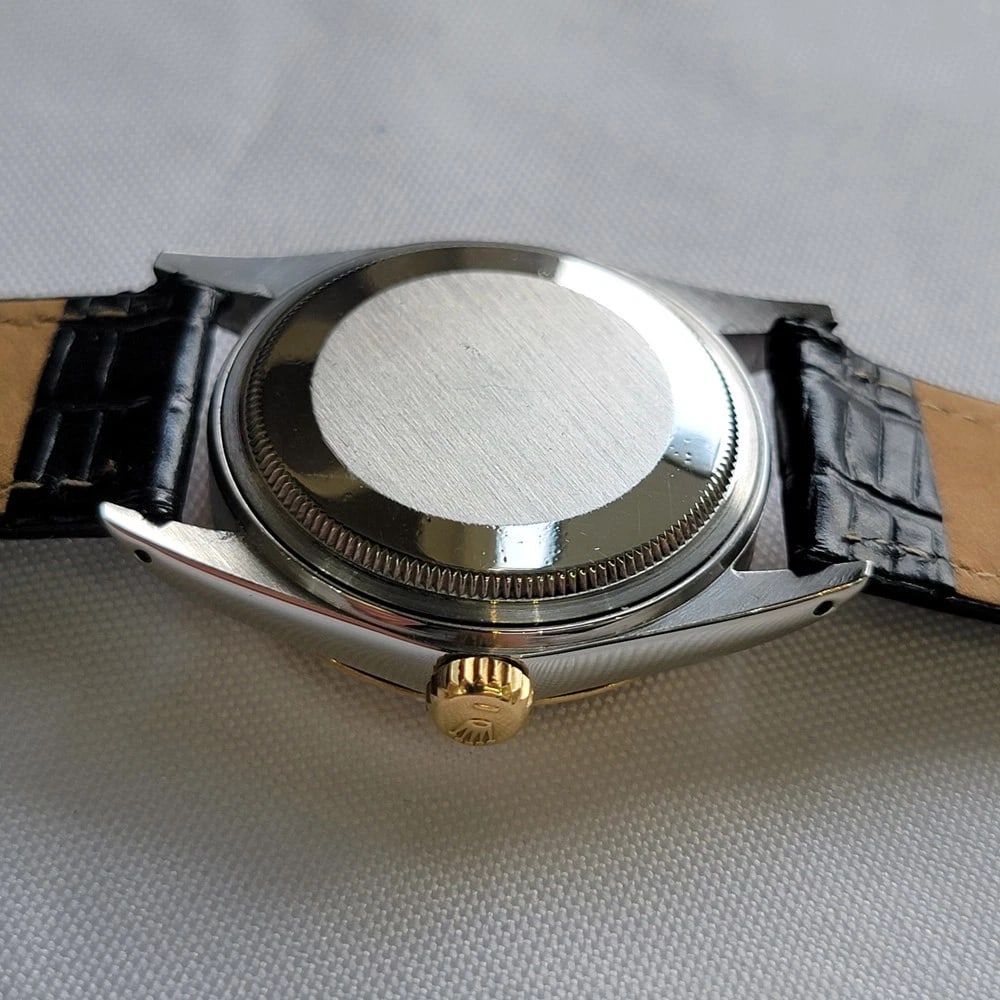 Rolex Oyster 16013 Datejust 36mm 18k SS Linen Dial Mens 1970s Automatic RA393C - 12