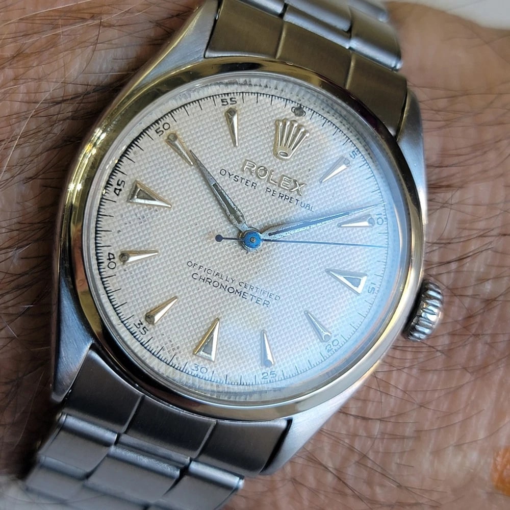 Rolex Oyster Perpetual Ref 6084 Mens 1950s 34mm Automatic Bubble Back RA715 - 15