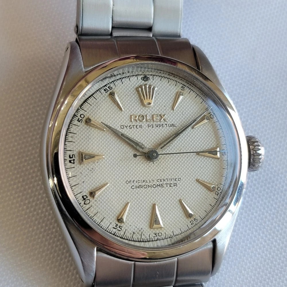 Rolex Oyster Perpetual Ref 6084 Mens 1950s 34mm Automatic Bubble Back RA715 (1 of 15)