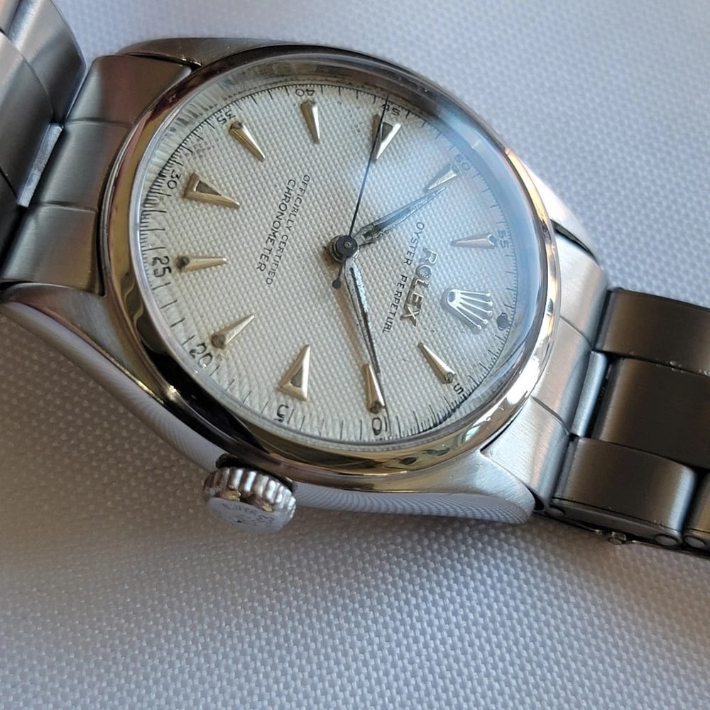 Rolex Oyster Perpetual Ref 6084 Mens 1950s 34mm Automatic Bubble Back RA715 - 5