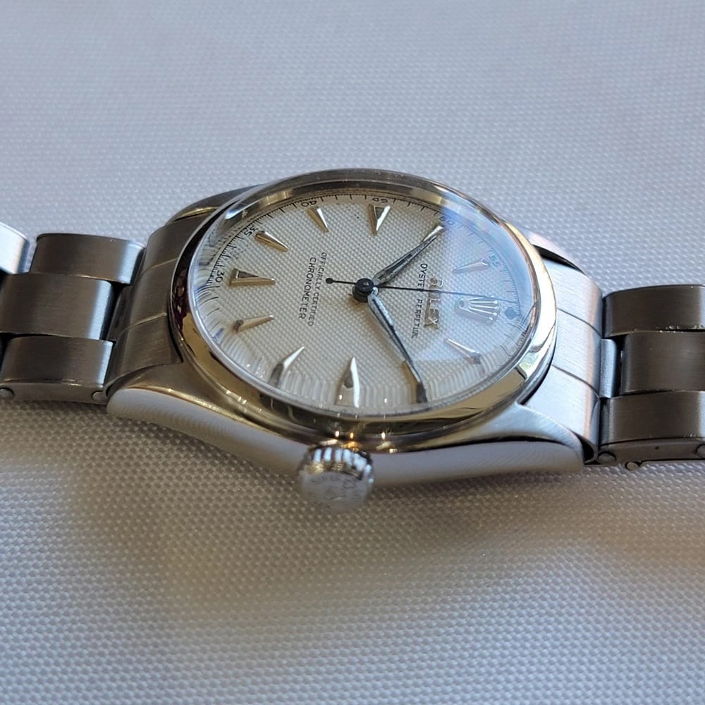Rolex Oyster Perpetual Ref 6084 Mens 1950s 34mm Automatic Bubble Back RA715 - 6