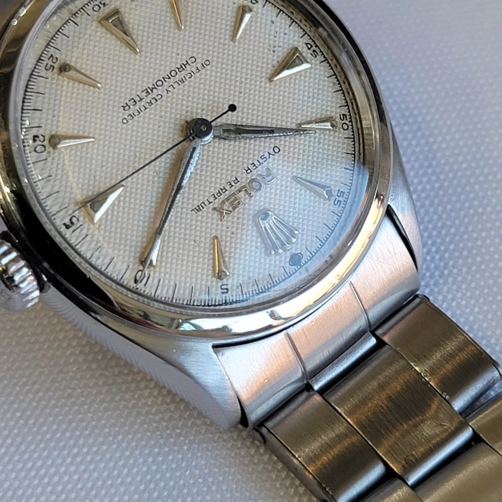 Rolex Oyster Perpetual Ref 6084 Mens 1950s 34mm Automatic Bubble Back RA715 - 7