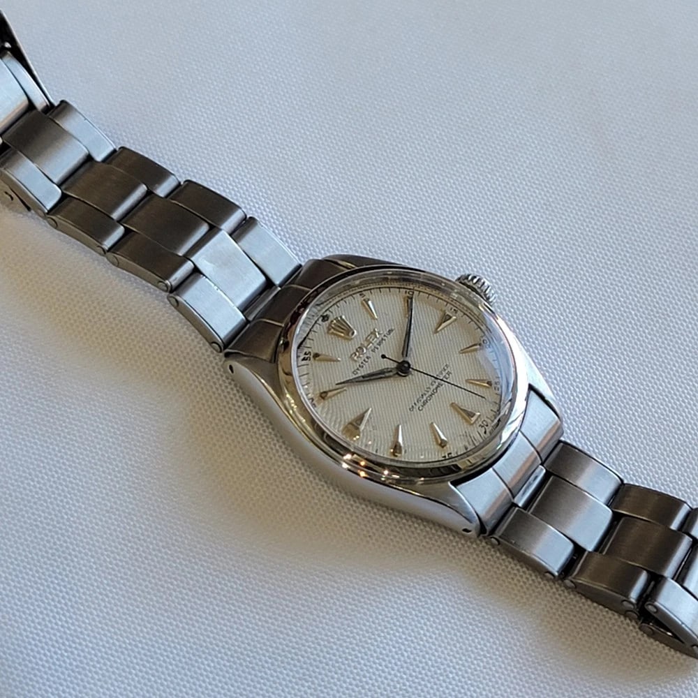 Rolex Oyster Perpetual Ref 6084 Mens 1950s 34mm Automatic Bubble Back RA715 - 8