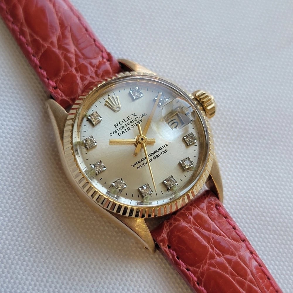 Rolex Datejust Ref 6700 18k Solid Gold Ladies 1960s Diamond Dial Automatic RA688 - 3