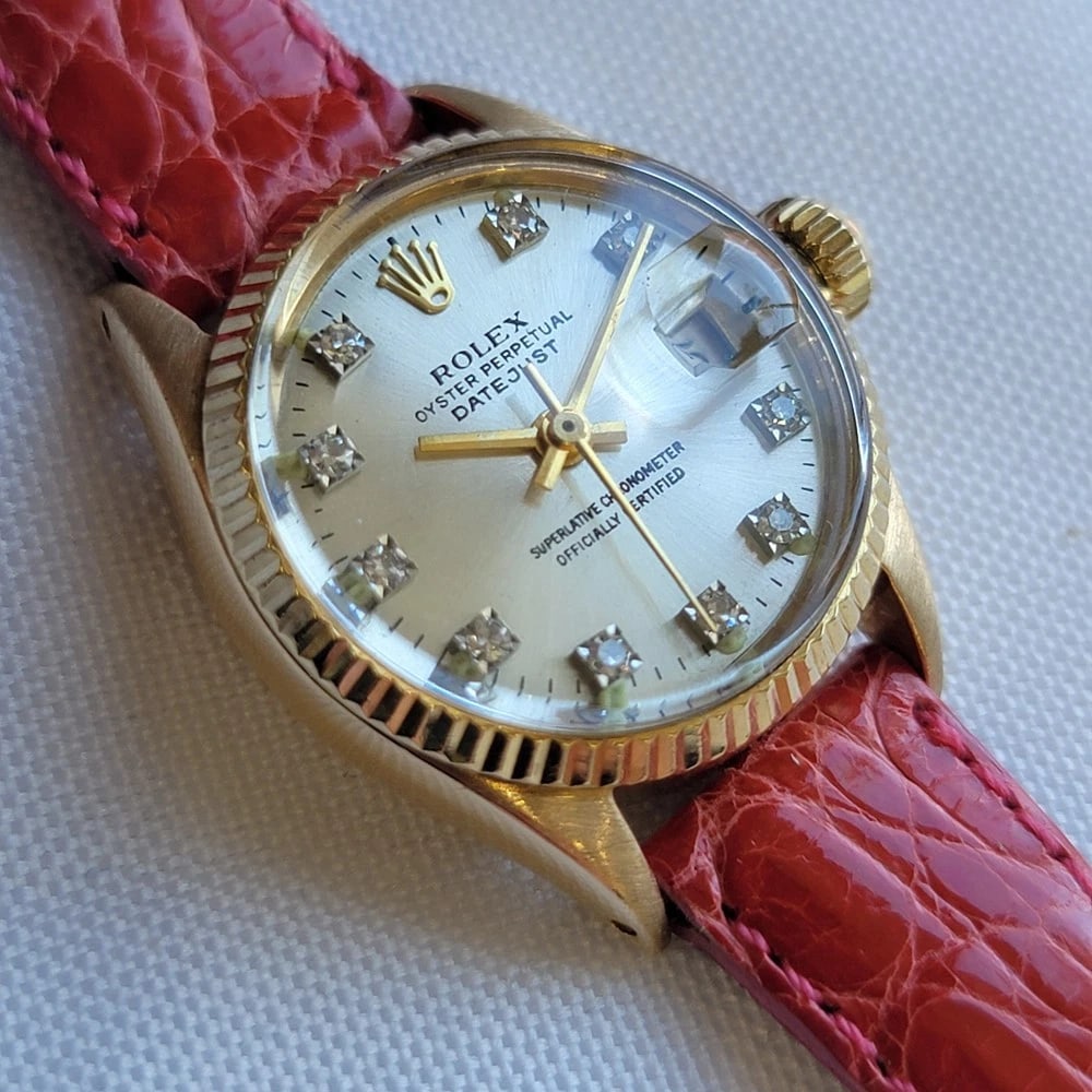 Rolex Datejust Ref 6700 18k Solid Gold Ladies 1960s Diamond Dial Automatic RA688 - 6