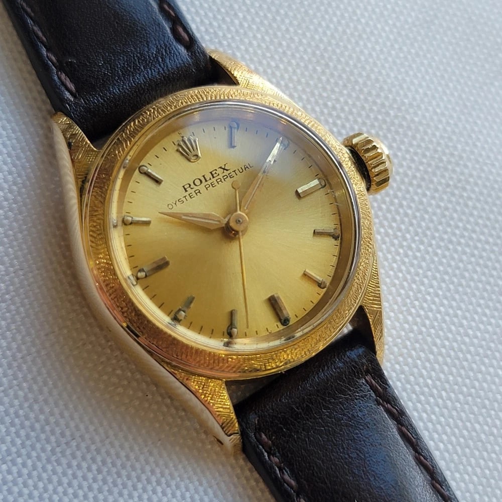 Rolex Oyster perpetual Ref 6620 18k Solid Gold Ladies 25mm 1950s Automatic RA704 - 3