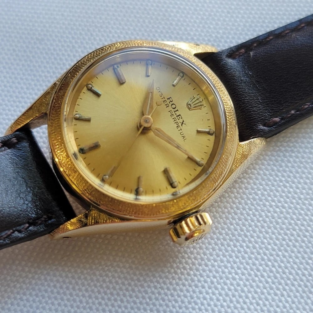 Rolex Oyster perpetual Ref 6620 18k Solid Gold Ladies 25mm 1950s Automatic RA704 - 5