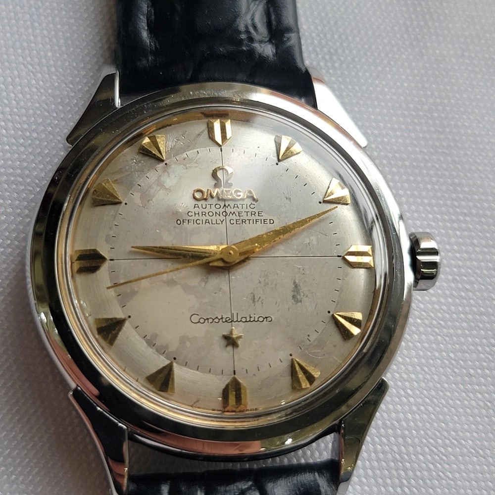 Omega Constellation Ref 2782 Mens 35mm 1950s Vintage Bumper Automatic RA718: Title:Omega Constellation Ref 2782 Mens 35mm 1950s Vintage Bumper Automatic RA718 Description:Vintage classic, Men's Omega Constellation bumper automatic pie pan dial, c.1954, unrestored, in excellent