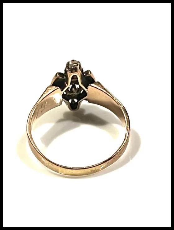 Antique Victorian 14k Rose Gold Seed Peal & Turquoise Statement Ring - 10