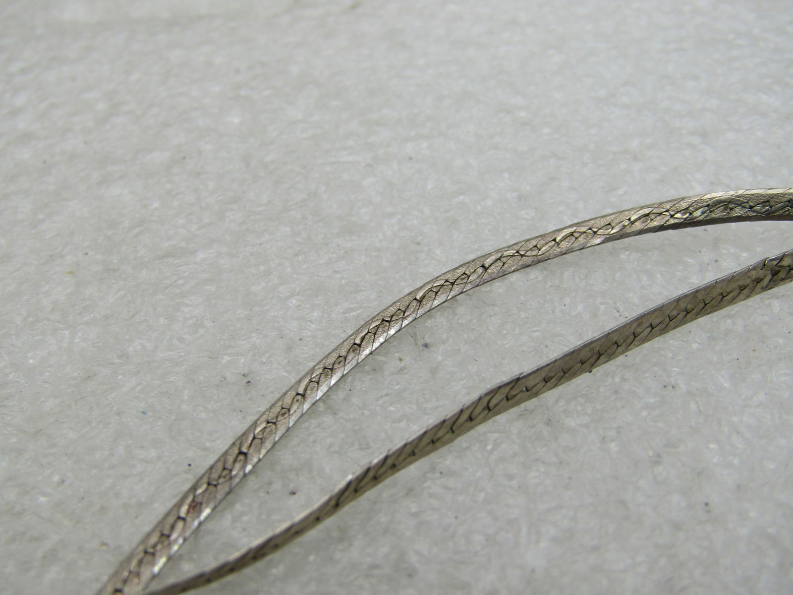 Vintage Sterling Double Strand Bracelet, Herringbone, Diamond Cut, 7.25" NL - 5