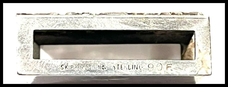 Vintage S. Kirk & Sons Sterling Silver Matchbox Holder with Repousse Floral Design - 4