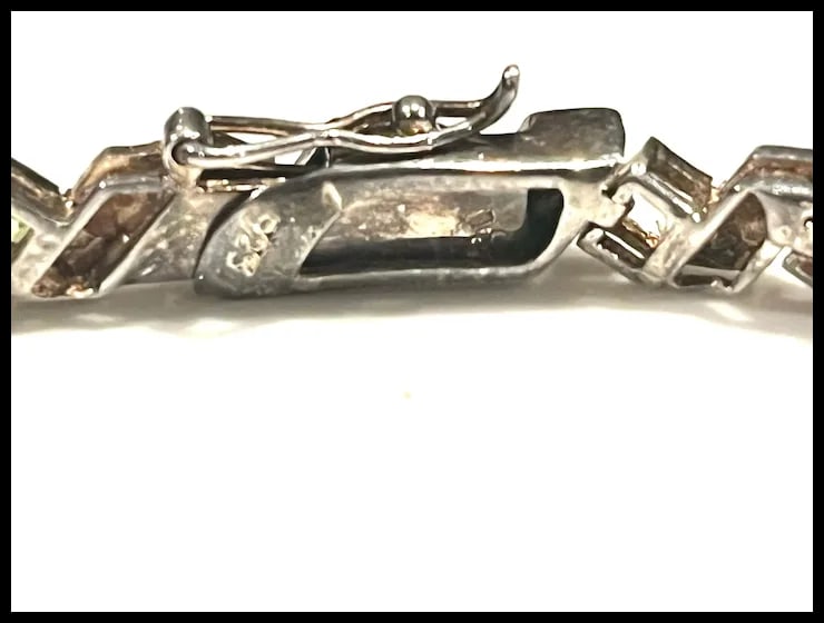 Vintage Sterling Silver Colorful Origami Bracelet - 7