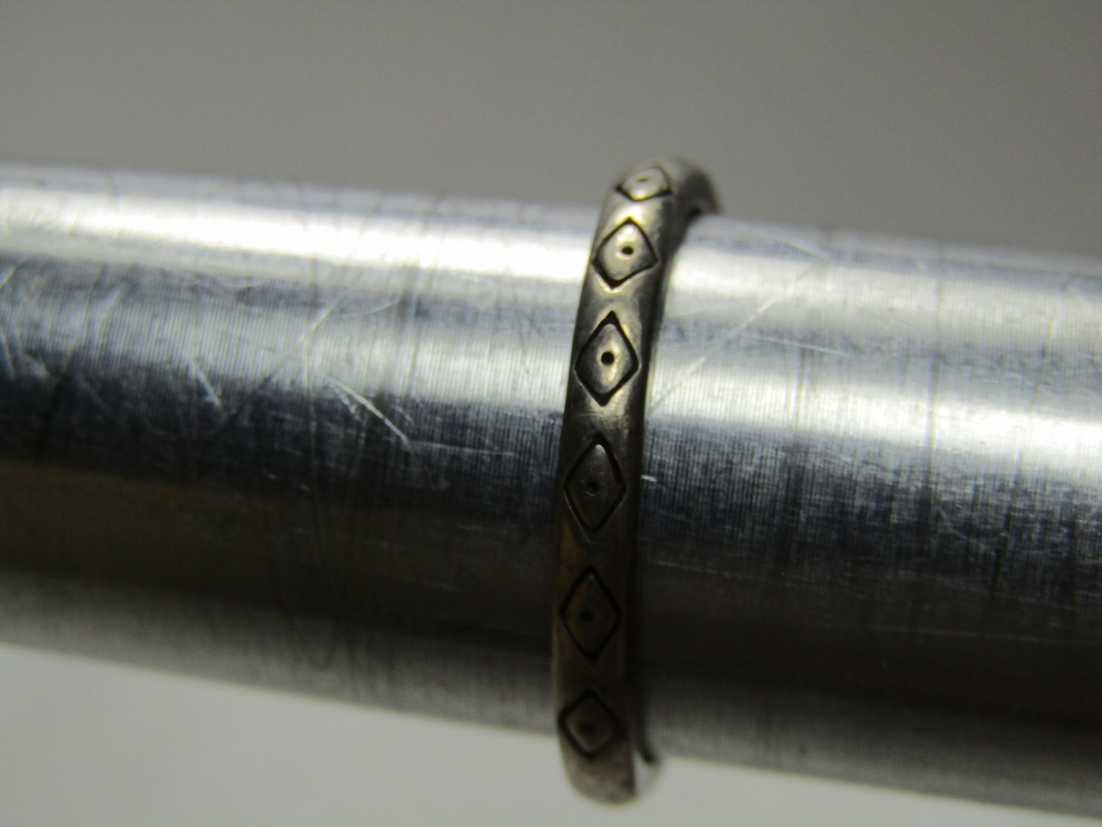 Vintage Sterling Carolyn Pollack Relios Stamped Stackable Ring, Sz. 9 - 4