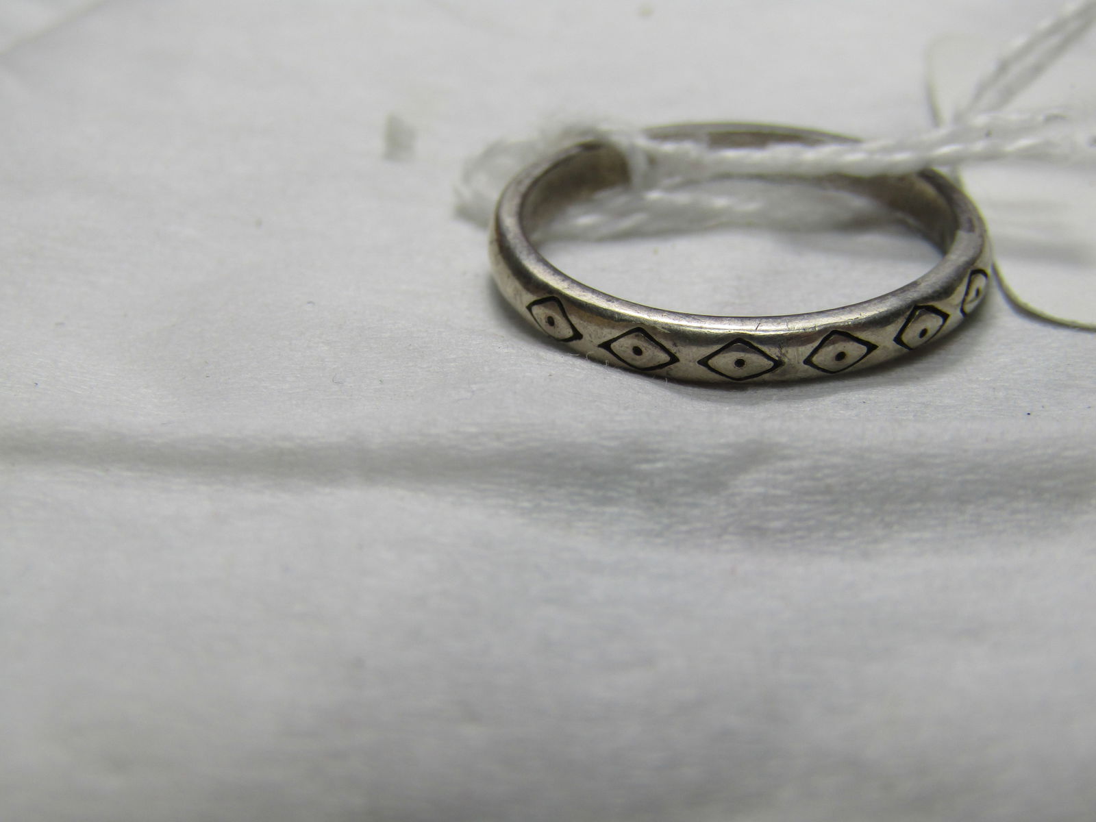 Vintage Sterling Carolyn Pollack Relios Stamped Stackable Ring, Sz. 9 - 6