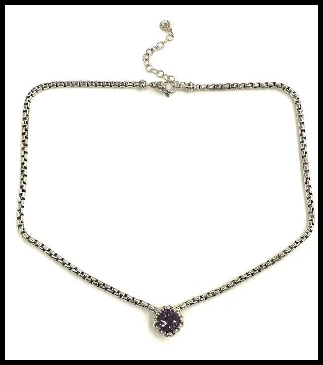 Estate JAI John Hardy Sterling Silver Amethyst Necklace - 2