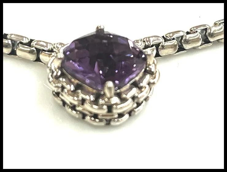 Estate JAI John Hardy Sterling Silver Amethyst Necklace - 3
