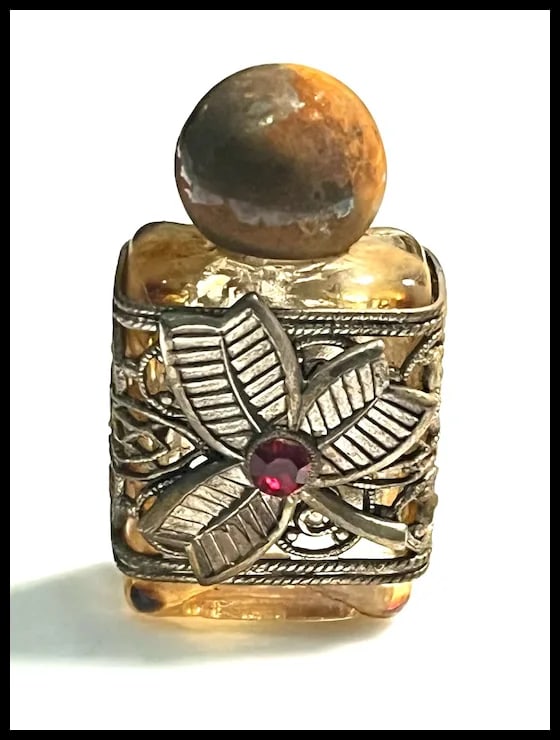 Vintage Western Germany Caged Perfume Bottle - 2