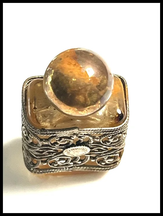 Vintage Western Germany Caged Perfume Bottle - 7