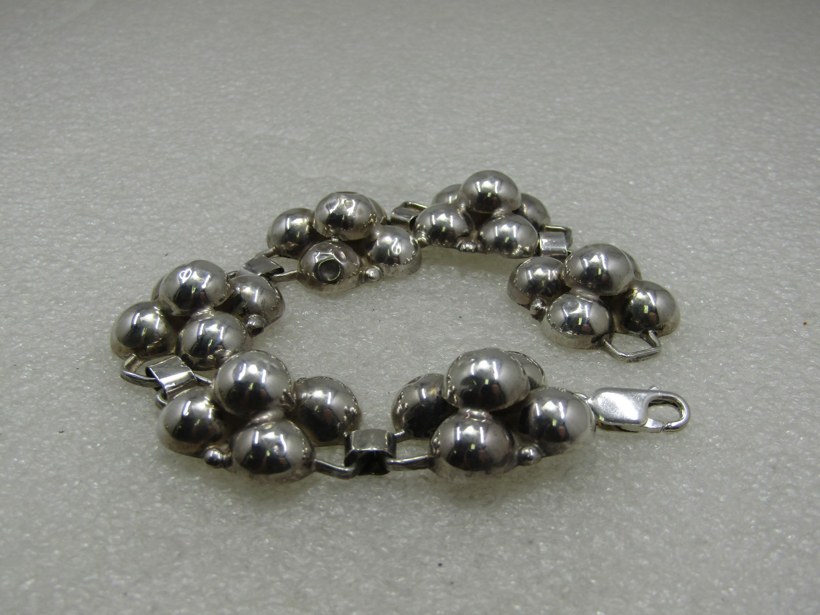 Vintage Sterling Silver Half Ball Link Bracelet, 8", Appx. 24.86 Gr. - 3