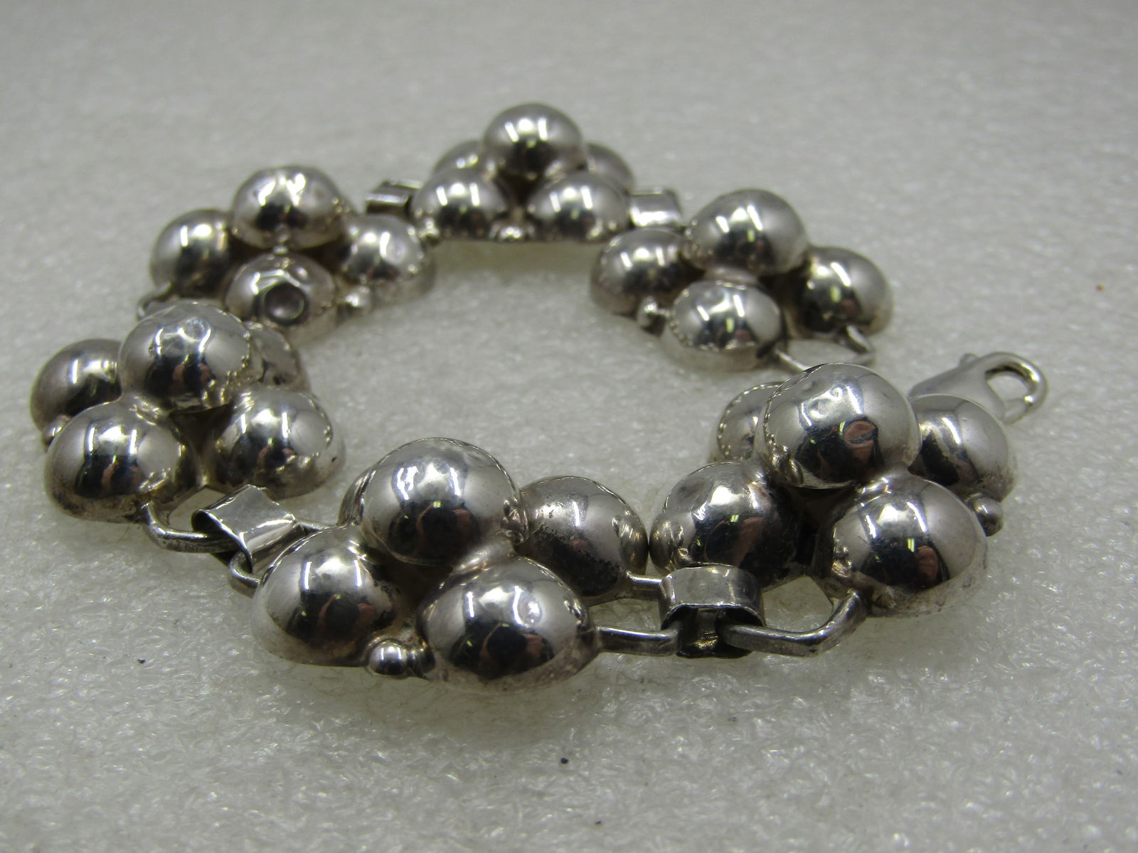 Vintage Sterling Silver Half Ball Link Bracelet, 8", Appx. 24.86 Gr. - 4