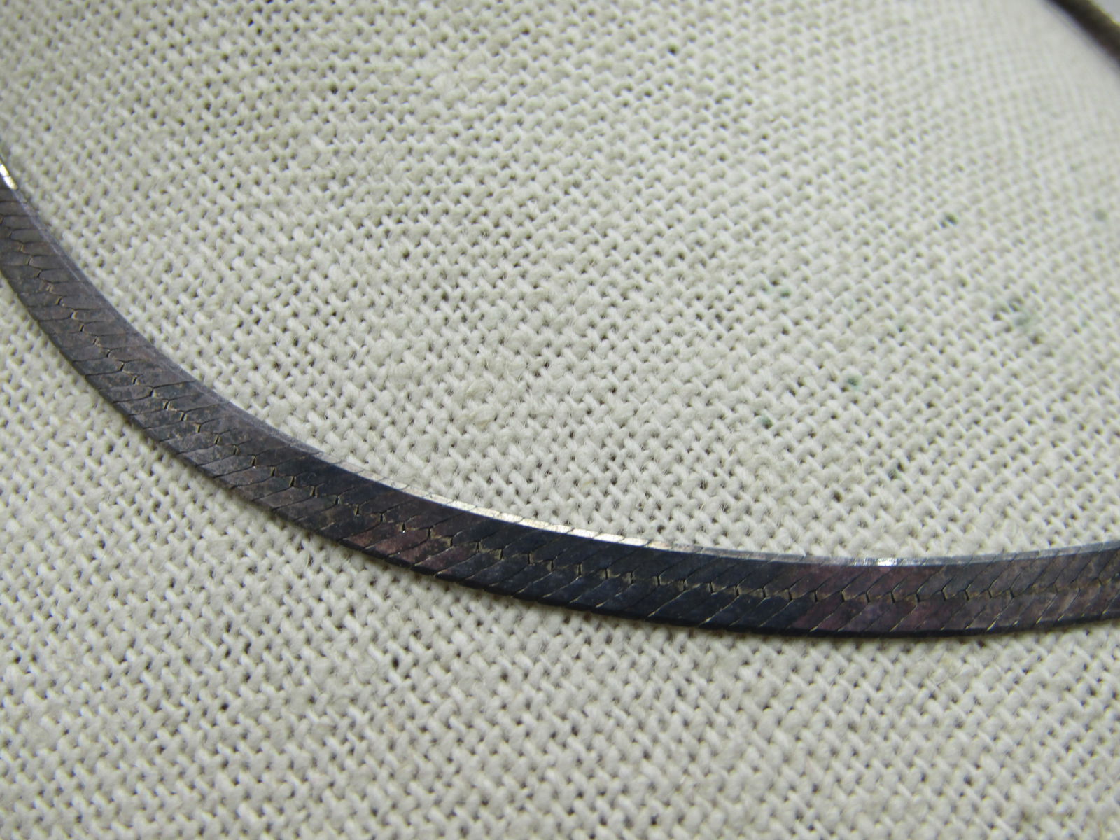Vintage Sterling Silver Herringbone Necklace, 24" 4mm - 2