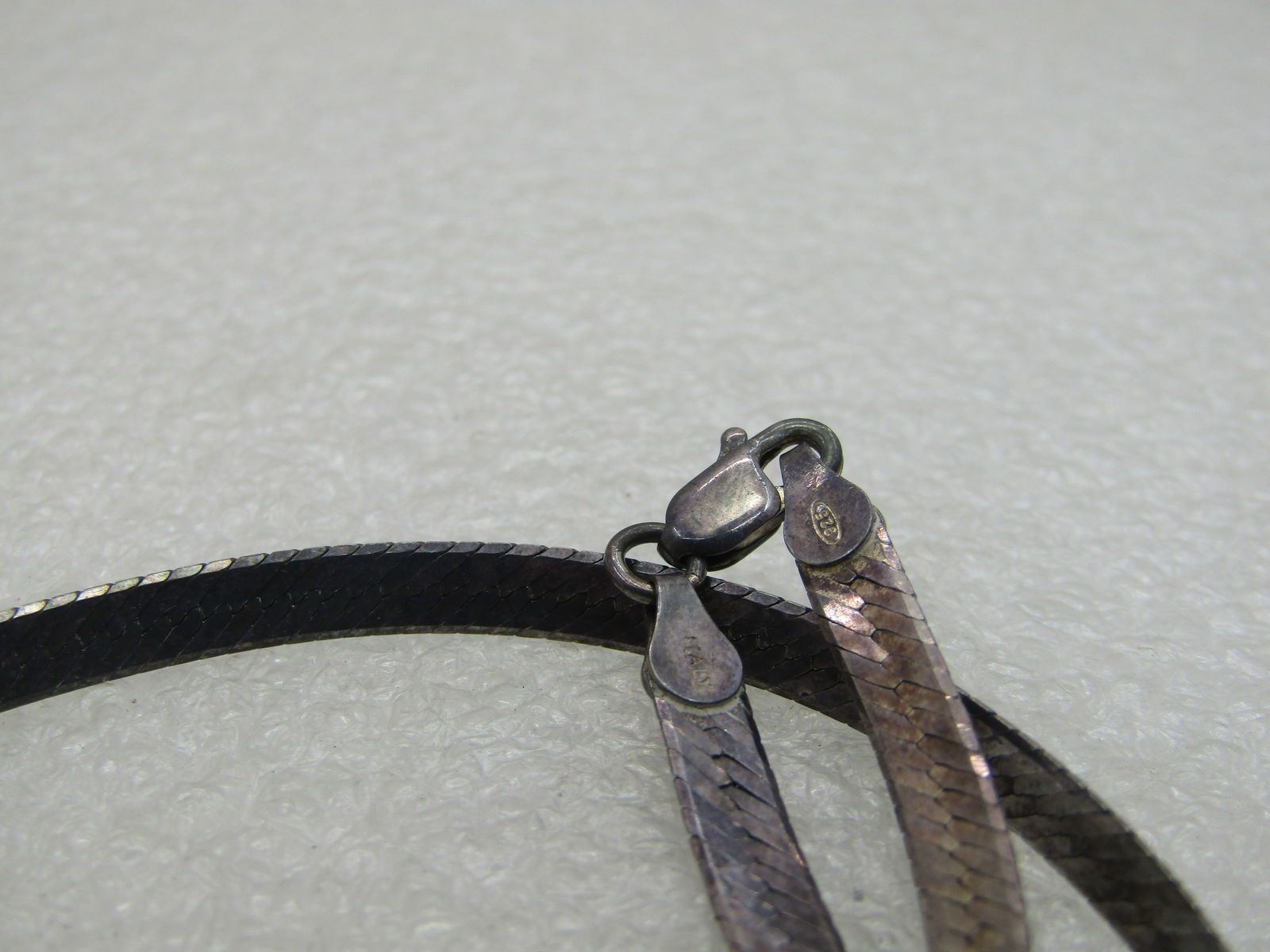 Vintage Sterling Silver Herringbone Necklace, 24" 4mm - 4