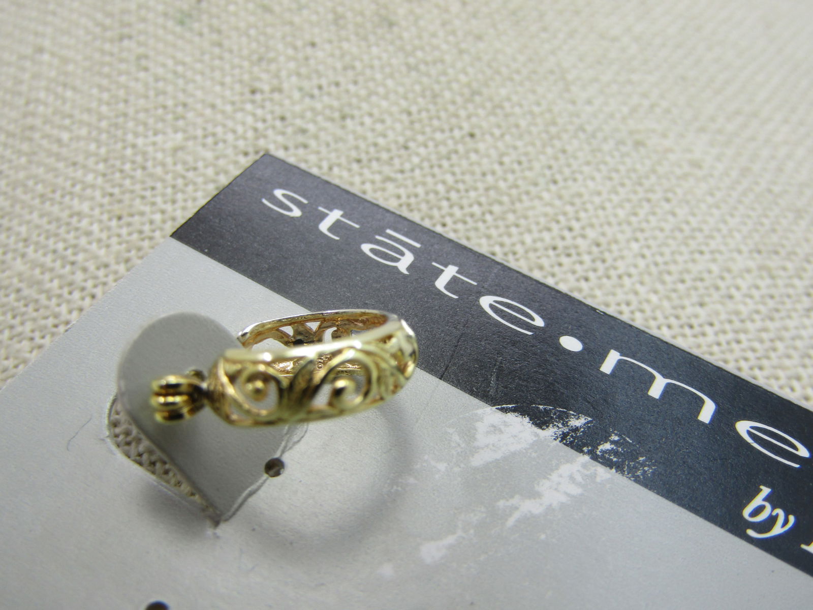 Vintage Gold over Sterling Filigree Hoop Earrings, Pierced, Statements by Danielle - 4