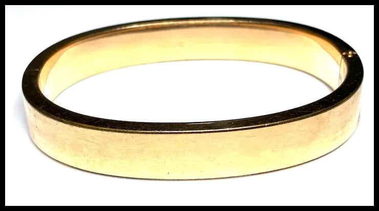 Vintage F&D Gold Filled Etcged Bangle Bracelet with the Initials JC Inside - 5