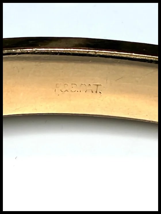 Vintage F&D Gold Filled Etcged Bangle Bracelet with the Initials JC Inside - 6