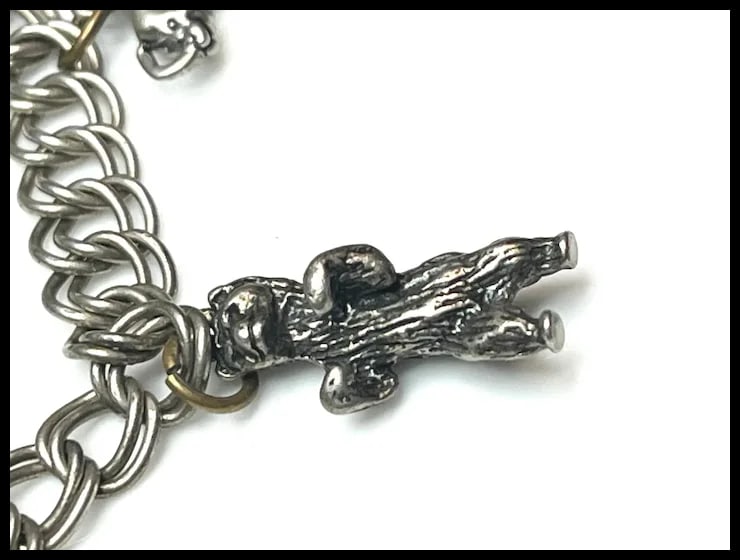 Vintage Sterling Silver Animal Themed Charm Bracelet - 4