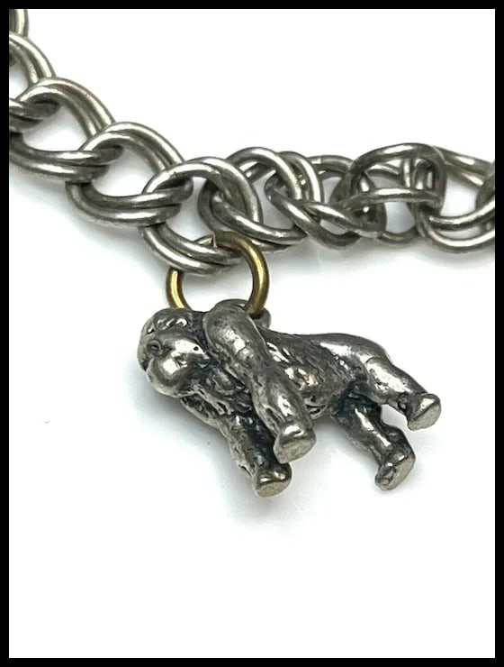 Vintage Sterling Silver Animal Themed Charm Bracelet - 6