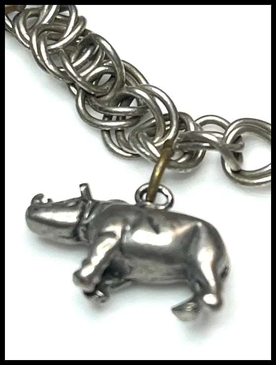 Vintage Sterling Silver Animal Themed Charm Bracelet - 7