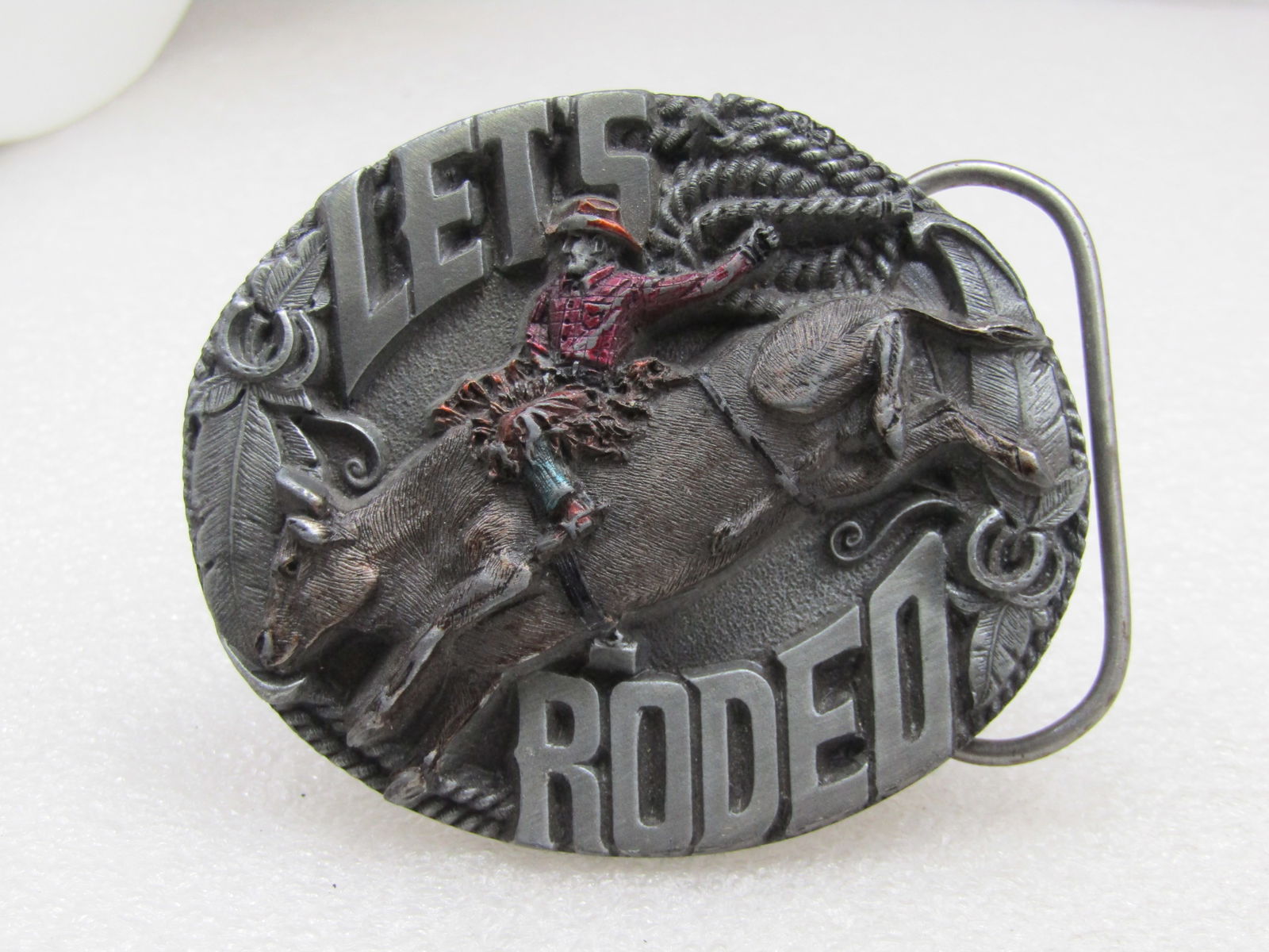 Vintage Let's Rodeo Belt Buckle, Signed Beramont No. 980115 (1 of 5)