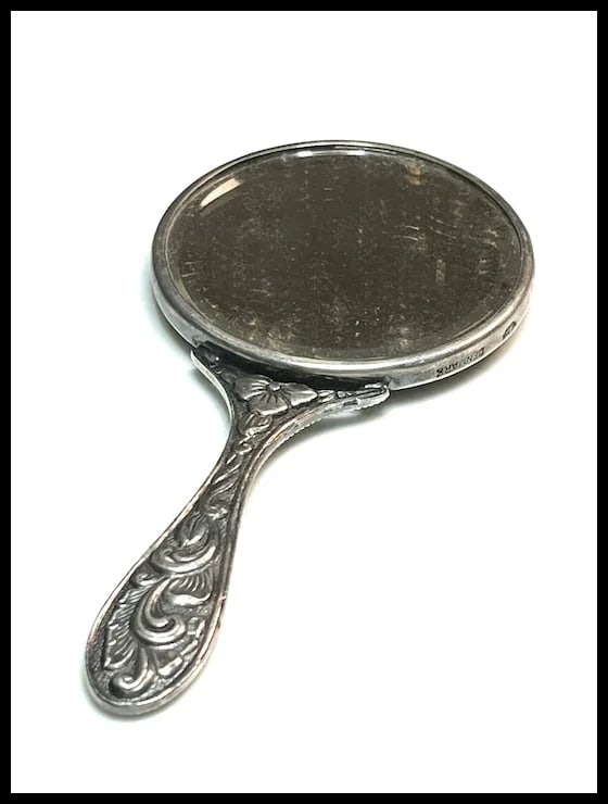 Vintage Denmark Hans Jensen Handheld Handbag Mirror - 8