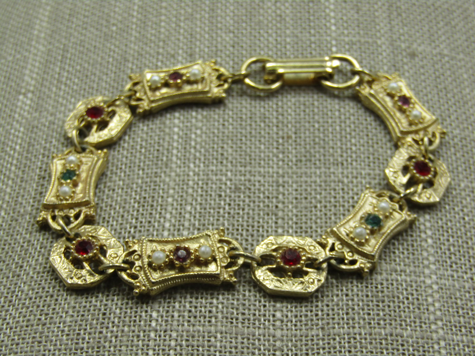 Vintage Rhinestone Faux Pearl Bracelet, 7.25, Sarah Coventry - 4