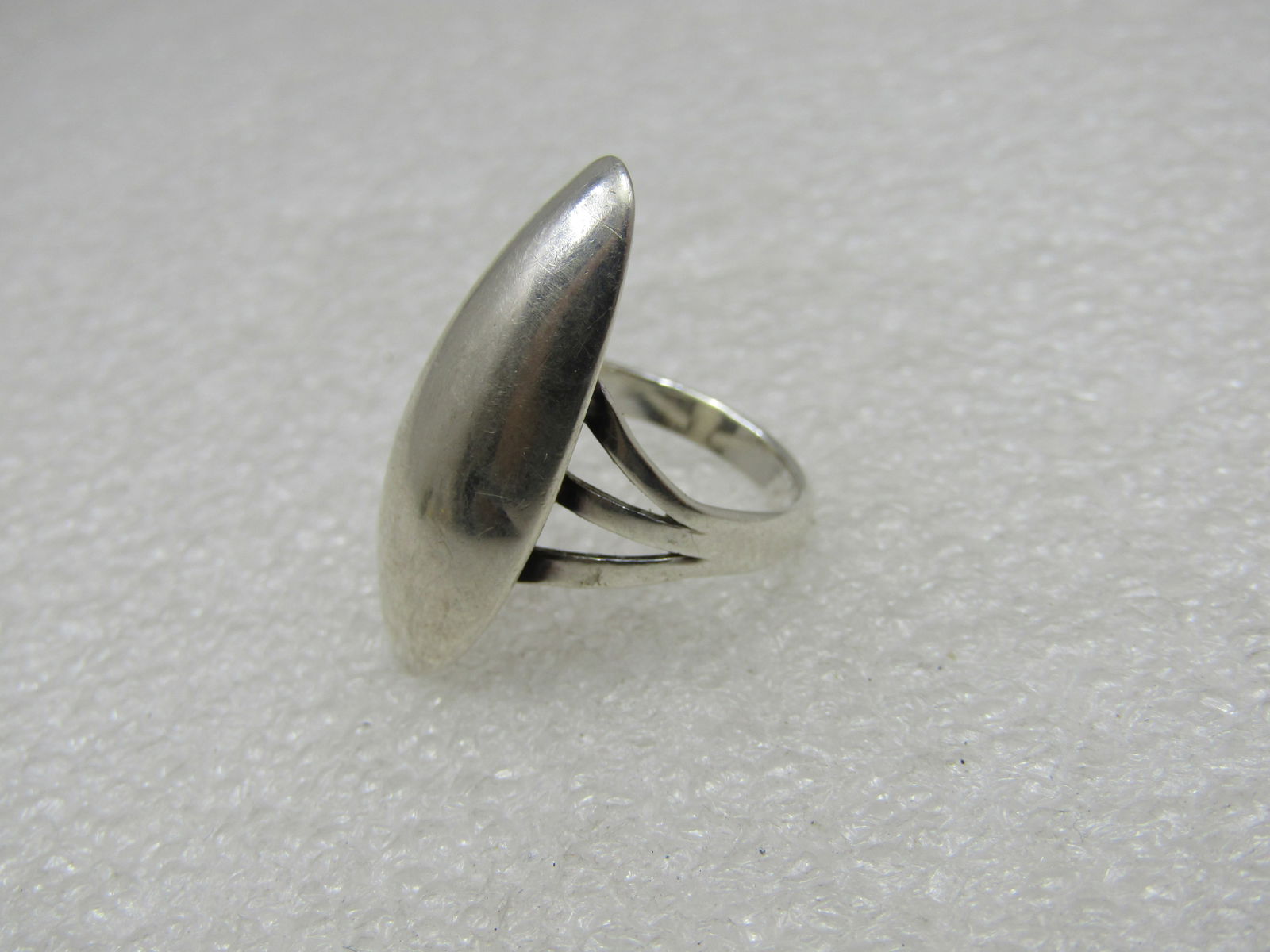 Vintage Sterling Modern Long Ring, Sz. 5.75, Southwestern Crossover - 6