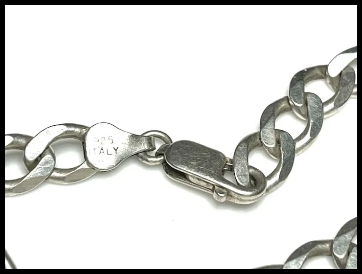 Estate Sterling Silver Flat Figaro Bracelet - 4