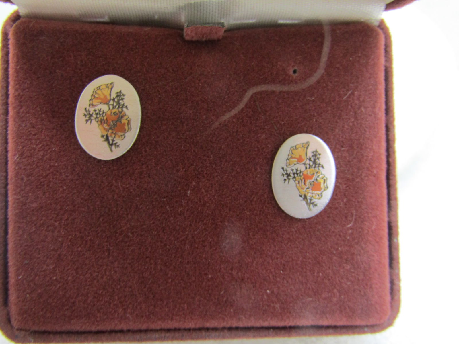 Vintage Reed & Barton Oval Floral Pierced Earrings, New Vintage in Box - 2