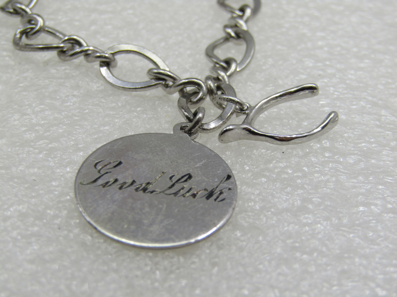 Vintage Sterling Silver Charm Bracelet, Wishbone 1960's - 2