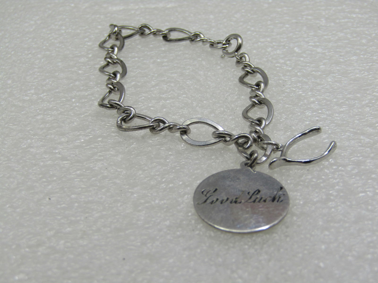 Vintage Sterling Silver Charm Bracelet, Wishbone 1960's - 3