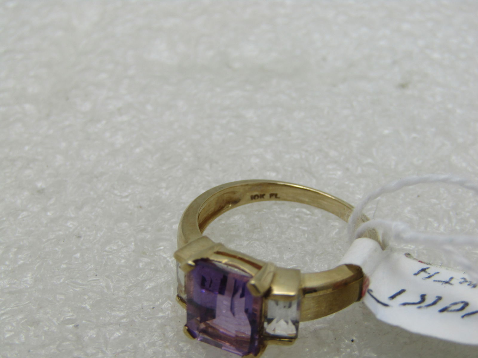 Vintage 10kt Amethyst White Topaz Ring, Sz. 6, 2.89 gr. L - 5