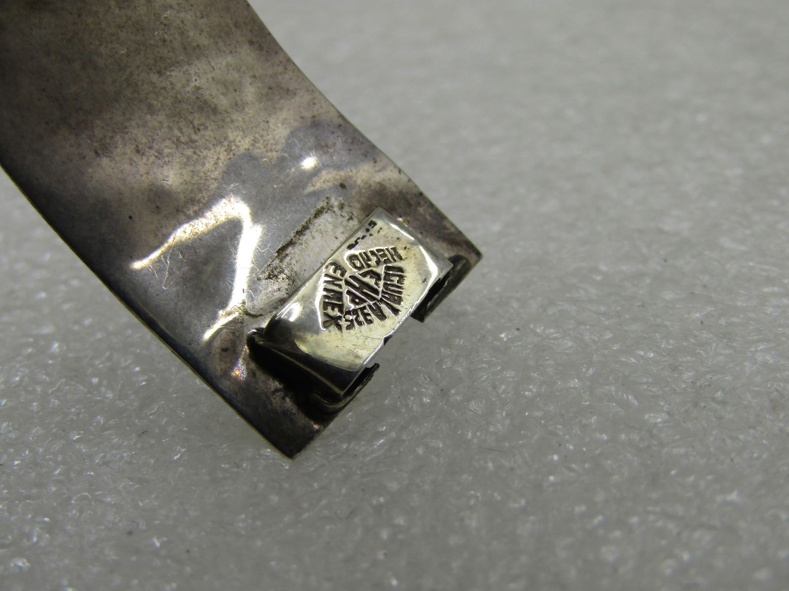 Vintage Mexican Sterling Inlaid Aztec Abalone Bracelet, 7" 1950's-1960's - 5