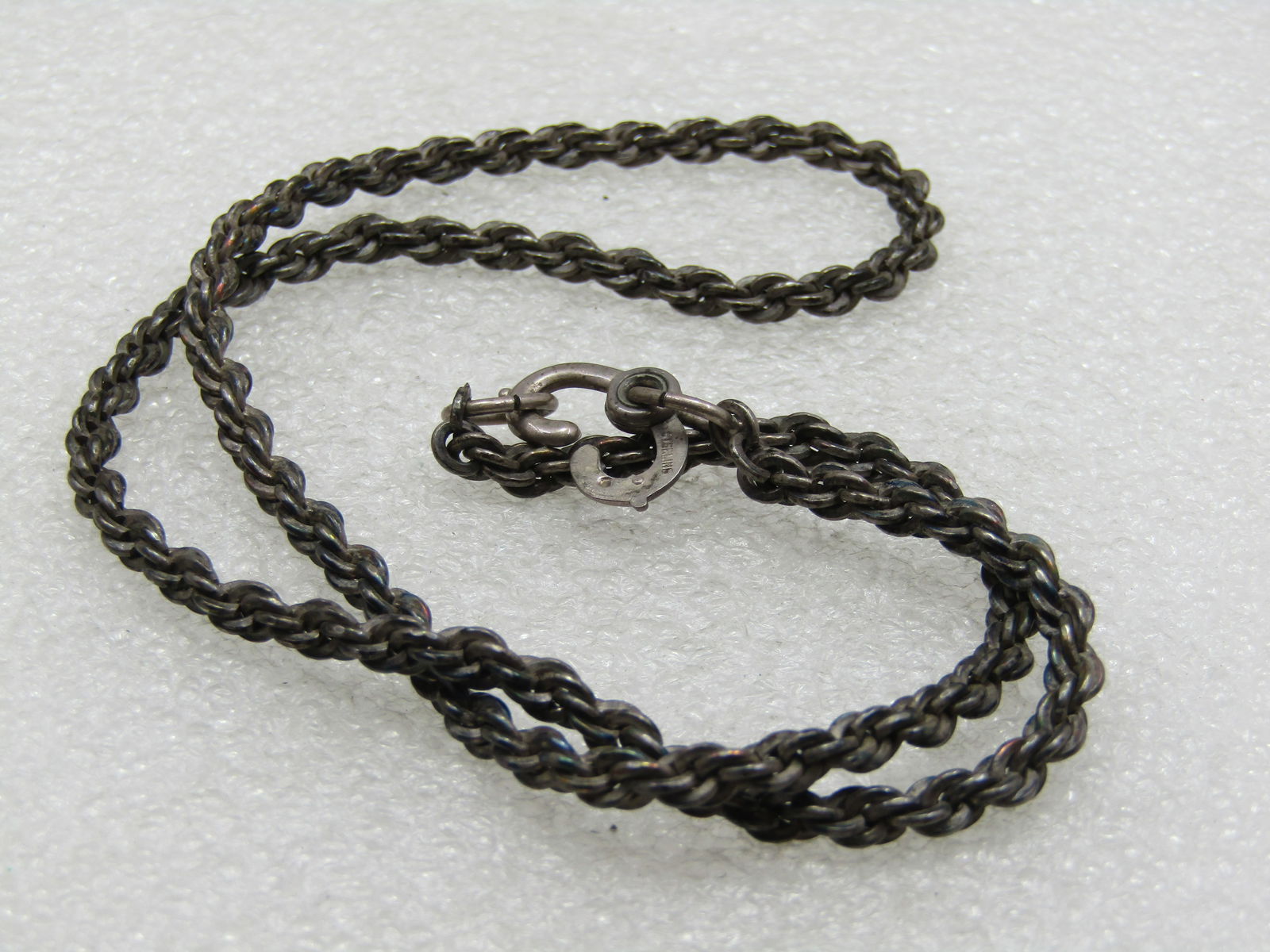 Vintage 3.5mm Sterling Rope Chain, 17", 21.71 Gr. Mid-Century - 8