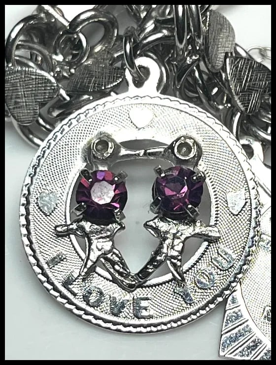 Vintage Sterling Silver Heart Charm Bracelet -Mother, Birthday, Christmas - 3