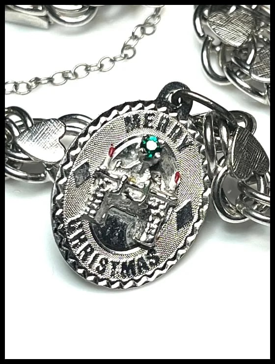 Vintage Sterling Silver Heart Charm Bracelet -Mother, Birthday, Christmas - 5